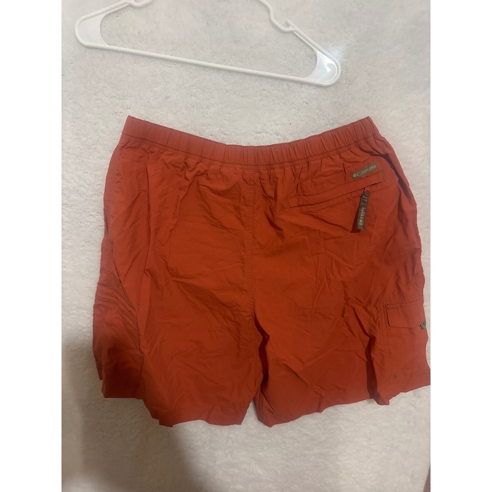 Columbia Sportswear Mens XL Packable Cargo Shorts Orange Hiking Outdoor - Picture 4 of 5